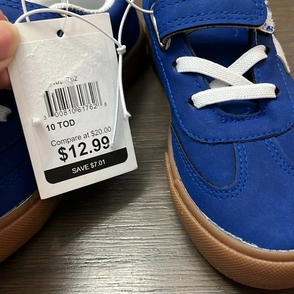 NWT! Blue Kids Shoes with White Accents - Picture 2 of 7
